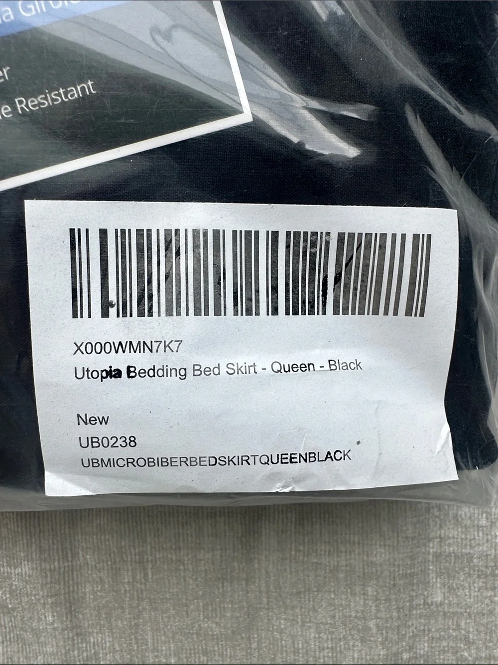 Utopia Black Bed Skirt / Valance - Tailored Style - New